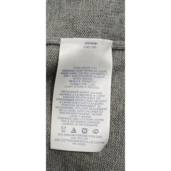 Lands end womens 3xl knit cotton viscose short sleeve sweater top gray - Picture 7 of 7